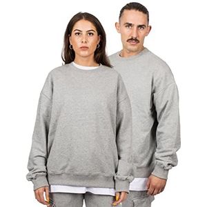 Blackskies Oversized Heavyweight Crewneck Sweater | Streetwear Luxe Trui Heren Dames Trui Sweatshirt Pulli - Heather Gray - X-Large