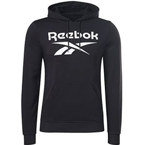 Reebok Heren grote logo lange mouw sweatshirt, zwart, M, Zwart, M