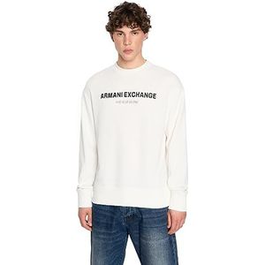 Armani Exchange Heren Limited Edition We Beat As One Capsule French Terry Pullover Sweatshirt, wit, L