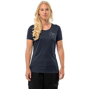 Jack Wolfskin Peak Graphic T W T-shirt dames, Nachtblauw., M