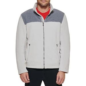 Tommy Hilfiger Klassieke Polar fleecejack met ritssluiting voor heren, Lichtgrijs/ijs, 3XL