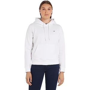 Tommy Jeans Dames Tjw Regular Fleece Hoodie Trui, Wit, 3XL