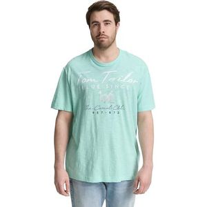 TOM TAILOR Plussize T-shirt voor heren, 37105 - Bright Mint Green, XXL Grote maten