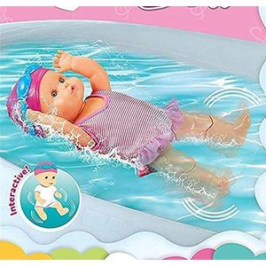 Interactieve zwempop, babypop met zwemfunctie, waterspeelgoed voor de badkuip