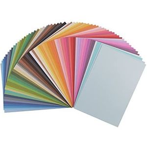 Vaessen Creative Florence Cardstock-papier, 2927-990, heldere kleuren, 216 g/m², DIN A4, 60 stuks, textuur, voor scrapbooking, kaarten maken, stansen en ander papierknutselwerk, multi