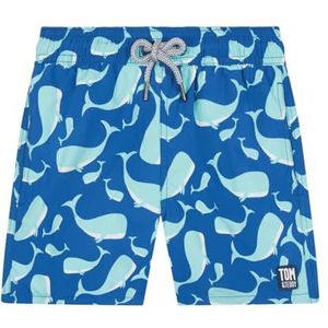 Tom & Teddy Jongens Navy & Aqua Whales Zwemshorts, blauw, 1-2 Jaar