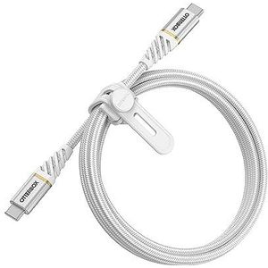 OtterBox Premium Reinforced Braided USB-C naar USB-C Cable, snelle oplaadkabel voor Smartphone en Tablet, ultrarobuust, buig- en buigzaam getest, 1m, Wit