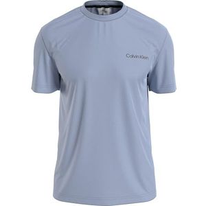 Calvin Klein Heren T-shirt met schuine rug logo S/S, Kentucky Blauw, 3XL grote maten