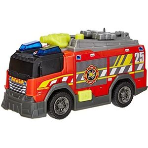 Dickie Toys - Brandweerauto met waterspuitfunctie, uittrekbare ladder, rood
