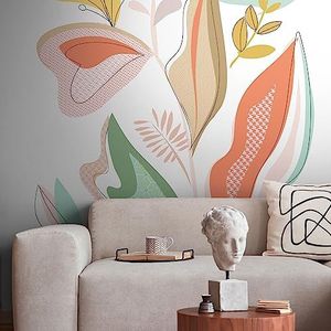 Fotobehang bloemen - Livingwalls wandbehang kleurrijk - bloemen behang op 2,80 m x 1,59 m - behang woonkamer modern