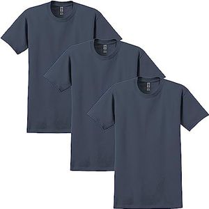 Gildan Heren Ultra Cotton Style G2000 Multipack T-shirt, Heather Indigo (3-pack), groot