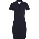 TOMMY HILFIGER Dames SLIM OPEN NK POLO JURK WW0WW42567, blauw, XXS, Blauw (Donker Nacht Marine), XXS