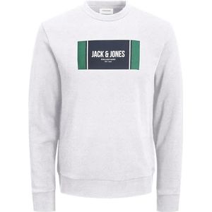 JACK & JONES Jjhayato Sweat Crew Neck Pls - Plus Size, wit melange., 3XL