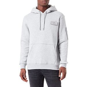 Alpha Industries Red Stripe Hoody Sweat met capuchon voor heren Grey Heather