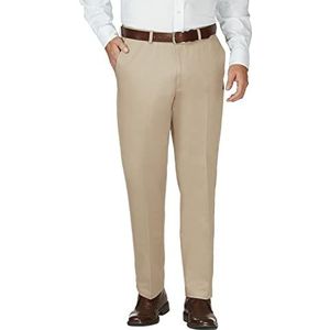 Haggar Heren Werk to Weekend Hidden Expandable Waist No Iron Flat Front Pant Kaki broek, Kaki, 40W x 34L