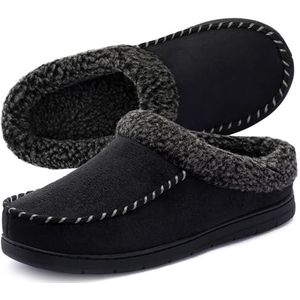 ULTRAIDEAS Nealon Moccasin Clog Slipper, Slip on Indoor/Outdoor House Schoenen (zwart, 11-12)