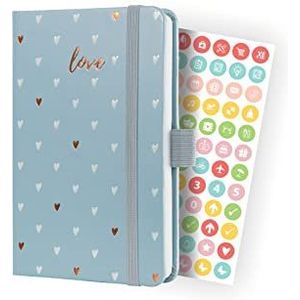 SIGEL J4334 weekkalender Jolie 2024, Grey Love, ca. A6, grijs, hardcover, elastiek, penlus, insteekzak, 174 pagina's, van duurzaam papier, afsprakenplanner