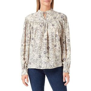 TILDEN Shirt met lange mouwen, beige meerkleurig, XS dames, Beige meerkleurig, XS