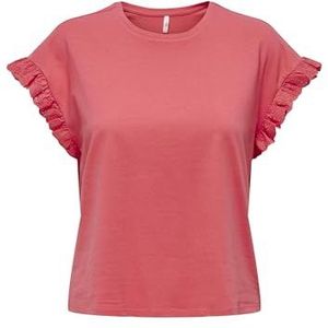 ONLY Onliris S/S Emb Top JRS T-shirt voor dames, roze of sharon, XS