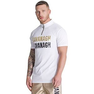 Gianni Kavanagh Wit Rebellion Zip Poloshirt T-shirt, S Heren