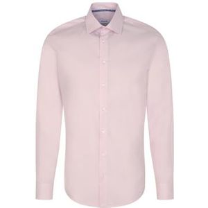Seidensticker Zakelijk overhemd voor heren, slim fit, strijkvrij, kent-kraag, lange mouwen, 100% katoen, roze, 44