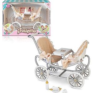 los Barriguitas - Tweelingwagen, speelgoedset met kinderwagen voor babypoppen, met 4 accessoires, voor jongens en meisjes vanaf 4 jaar, beroemd (BFG06000)