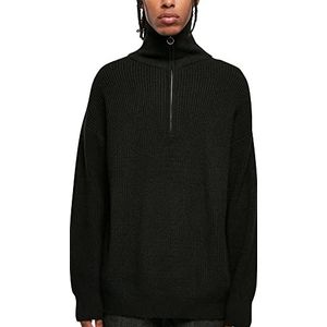 Urban Classics Heren Oversized Knitted Troyer Sweatshirt, Zwart, S, zwart, S