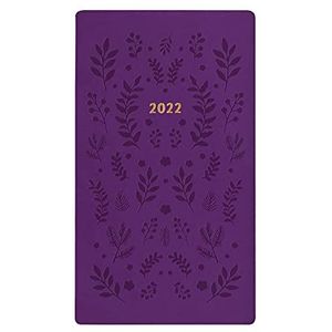 Letts Woodland Medium Pocket week om 2022 dagboek te bekijken - paars