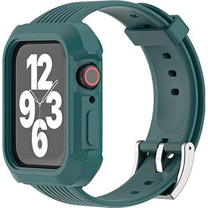 Lysun Robuuste bumpers, compatibel met Apple Watch band 45 mm, 44 mm, 42 mm, voor dames en heren, waterdicht, zachte siliconen reservearmband, accessoires voor iWatch Series 7/6/5/4/3/2/1/SE