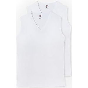 Dagi Heren 2 stuks Basic Cotton Undershirt, wit, XL, wit, XL