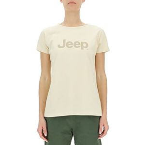 Jeep O102757-M509 J T-shirt grote print J23S dames Almond/Gobi zand XL, Almond/Gobi Sand, XL
