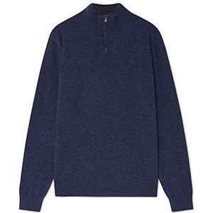 Hackett London Wool Cash Mix Hzip Pullover voor heren, blauw (dark denim 559), S