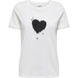 Jdy Kitty S/S Print Top JRS, cloud dancer, S