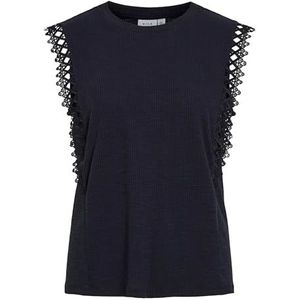 Viotessa O-hals Cap Sleeve Top, navy blazer, S