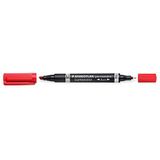 Staedtler 348-2 Lumocolor tweepuntige marker permanent, 10 stuks, rood