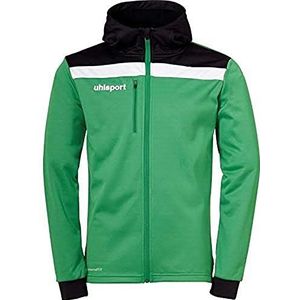 uhlsport Offense 23 Multi Hood Jacket met capuchon voor heren, groen/zwart/wit, XL
