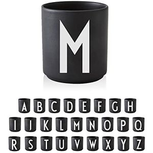 Design Letters Zwart Koffiemok (A-Z) | Stijlvolle premium porseleinen koffiecups | Gebruik de coffee mug als cappuccinokop | Perfect cadeau voor dames, heren | Verjaardagscadeau | 250 Ml