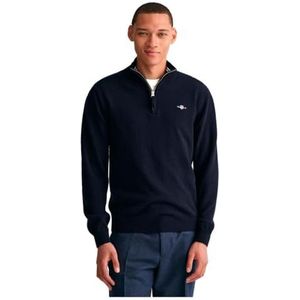 GANT Superfijne lamswol, halve rits, pullover voor heren, Marine., XL