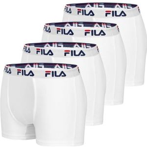 Fila Boxershorts voor heren, katoen, ademend, stretch (4 stuks), maat 2XL, Wh, XXL