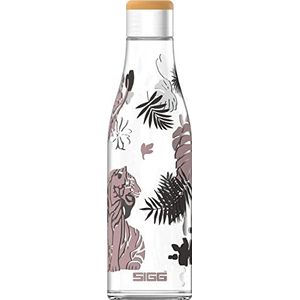 Sigg Metis Sumatra Tiger glazen waterfles (0,6 l), plasticvrije en lekvrije fles, hittebestendige en BPA-vrije waterfles, samenwerking met één boom geplant