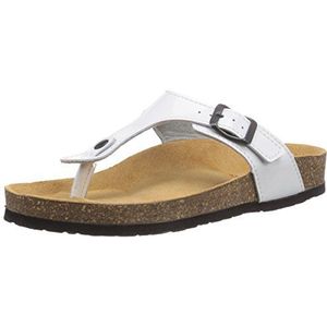 Jana 27111 Dames T-spangen Sandalen, Wit wit patent, 42 EU Breed