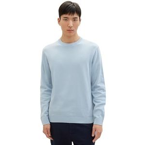 TOM TAILOR 1039810 gebreide trui voor heren met ronde hals (1 stuk), 15159 - Foggy Blue, XL