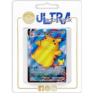 Pikachu Surfeur VMAX (Surfing Pikachu VMAX) 9/25 - Ultraboost X Epée et Bouclier - Célébrations - 25 ans - Doos met 10 Franse Pokemon kaarten