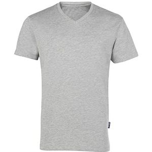 HRM Heren Luxe V-Hals T-shirt, Grijs-Gemengd, Maat M I Premium Heren T-shirt Gemaakt van 100% Biologisch Katoen I Basic T-shirt Wasbaar tot 60°C I Hoogwaardige & Duurzame Herenkleding