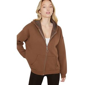 Trendyol Katoen & polyester Sweatshirt - Bruin - Oversize S Bruin, BRON, S