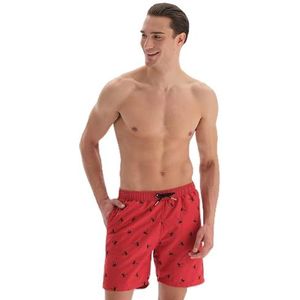 Dagi Heren bedrukte zwemshorts, rood, M