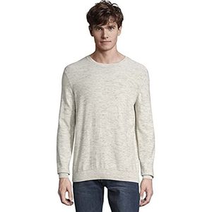 TOM TAILOR Denim Uomini Pullover in melange-look 1027172, 28037 - Anthra Beige Melange, L