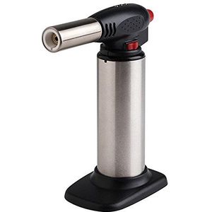 Aps Caramello isierer/Bruciatore a Gas con Sicurezza per Bambini, in Acciaio Inox con Base in plastica, Ø 4,5 X H16,5 cm, Fiamma Regolabile, con Funzionamento Continuo
