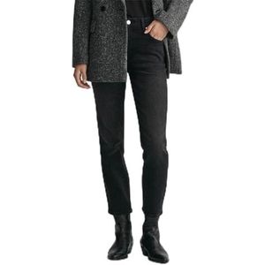 GANT Black Cropped Slim Jeans voor dames, Black Worn in, 26W