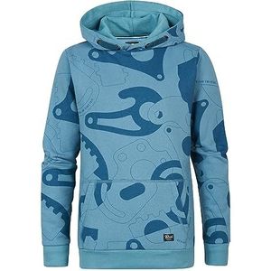 Petrol Industries Jongenspullover met capuchon AOP sweatshirt voor kinderen, Lichtblauw, 6 jaar